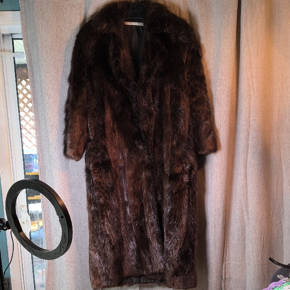 Perry Ellis Rich Brown Mink Coat